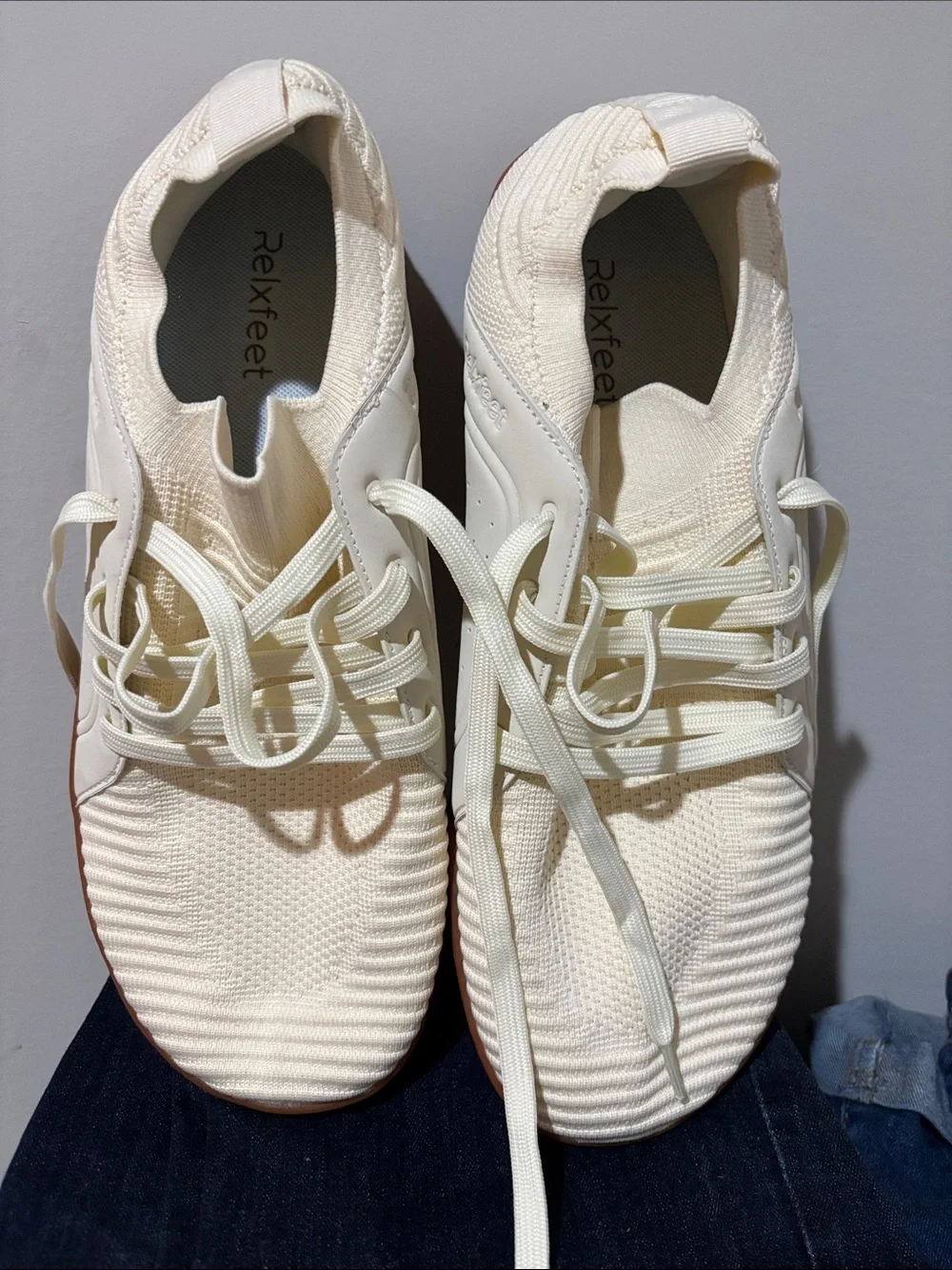 Men’s Cream Knit Sneakers